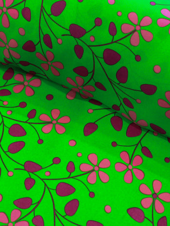 Tecido Crepe GGT Floral Tons de Rosa e Verde