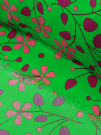 Tecido Crepe GGT Floral Tons de Rosa e Verde