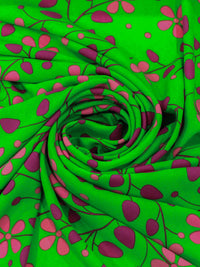 Tecido Crepe GGT Floral Tons de Rosa e Verde