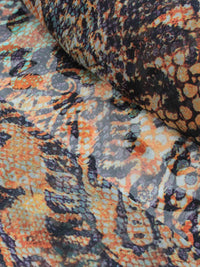 Tecido Crepe Chiffon Brocado Macro Cashmere Ferrugem
