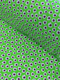 Tecido Crepe GGT Micro Floral Verde e Branco