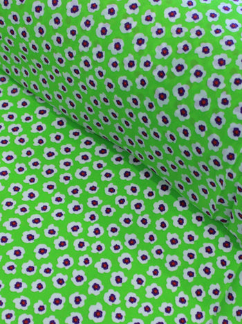 Tecido Crepe GGT Micro Floral Verde e Branco