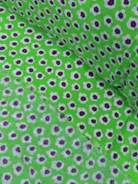 Tecido Crepe GGT Micro Floral Verde e Branco