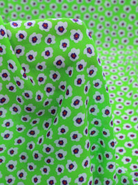 Tecido Crepe GGT Micro Floral Verde e Branco