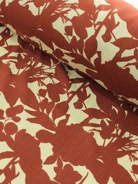 Tecido Viscose Texturizada Flores Argila e Bege