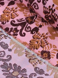 Tecido Viscose Simbolos Étnicos Rosa e Marrom