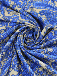 Tecido Viscose Macro Cashmere Azul e Bege