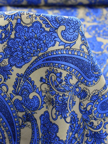 Tecido Viscose Macro Cashmere Azul e Bege