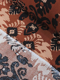 Tecido Viscose Abstrato Tribal Terracota e Preto