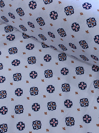 Tecido Viscose Porcelana Retro Gelo e Azul