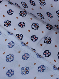 Tecido Viscose Porcelana Retro Gelo e Azul