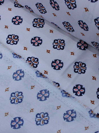 Tecido Viscose Porcelana Retro Gelo e Azul