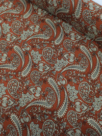 Tecido Viscose Macro Cashmere Terracota e Bege