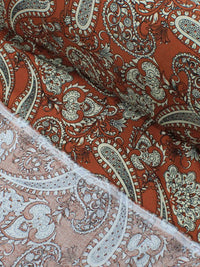 Tecido Viscose Macro Cashmere Terracota e Bege