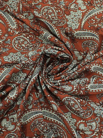 Tecido Viscose Macro Cashmere Terracota e Bege