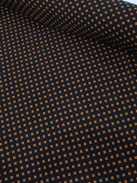 Tecido Viscose Micro Trevo Preto Laranja