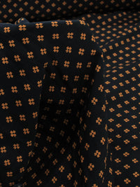 Tecido Viscose Micro Trevo Preto Laranja