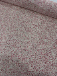 Tecido Linho Micro Simbolos Branco e Framboesa