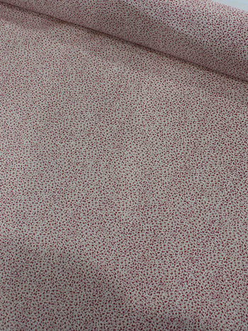 Tecido Linho Micro Simbolos Branco e Framboesa