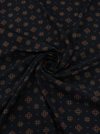 Tecido Viscose Porcelana Retro Terracota e Preto