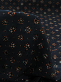 Tecido Viscose Porcelana Retro Terracota e Preto