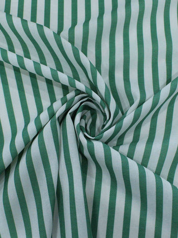 Tecido Linho Misto Listrado Verde e Branco