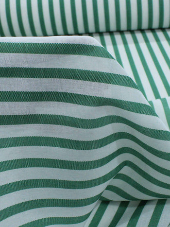 Tecido Linho Misto Listrado Verde e Branco