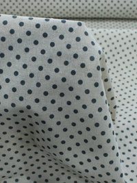 Tecido Linho Misto Bolinhas Vintage Chumbo