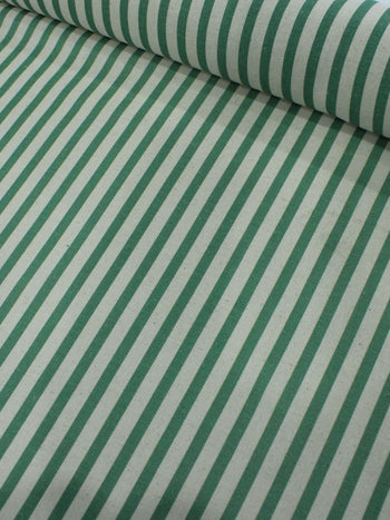 Tecido Linho Misto Listrado Verde e Bege