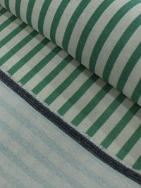 Tecido Linho Misto Listrado Verde e Bege