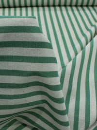 Tecido Linho Misto Listrado Verde e Bege