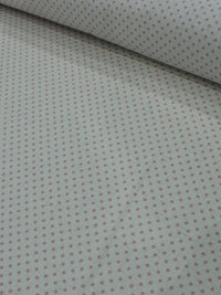 Tecido Linho Misto Bolinhas Vintage Rosa