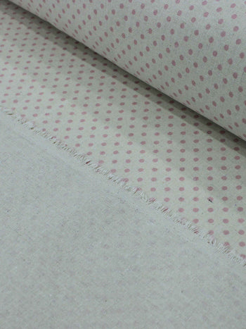 Tecido Linho Misto Bolinhas Vintage Rosa