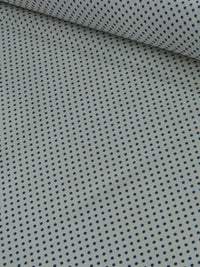 Tecido Linho Misto Bolinhas Vintage Azul