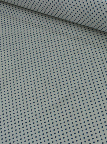 Tecido Linho Misto Bolinhas Vintage Azul
