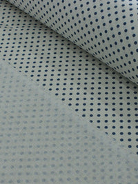Tecido Linho Misto Bolinhas Vintage Azul