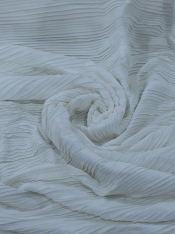 Tecido Crepe Plissado Branco