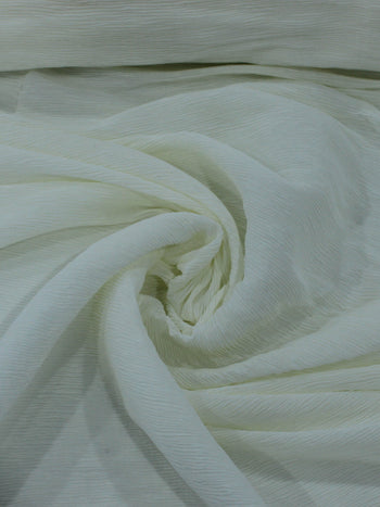 Tecido Crepe Micro Plissado Offwhite