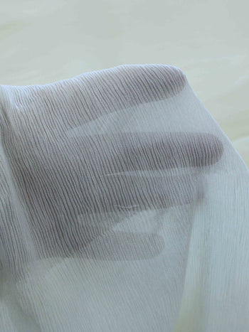 Tecido Crepe Micro Plissado Offwhite