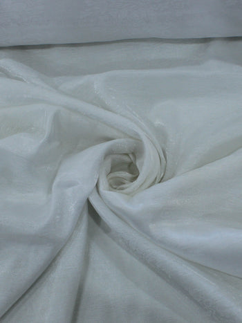 Tecido Cambraia de Algodão Brocada Flores Branco