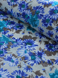 Tecido Cambraia de Algodão Floral Azul