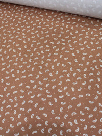 Tecido Viscose Premium Micro Cashmere Terracota e Bege Claro