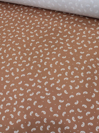 Tecido Viscose Premium Micro Cashmere Terracota e Bege Claro
