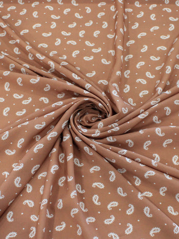 Tecido Viscose Premium Micro Cashmere Terracota e Bege Claro
