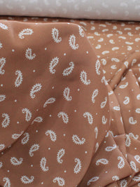Tecido Viscose Premium Micro Cashmere Terracota e Bege Claro