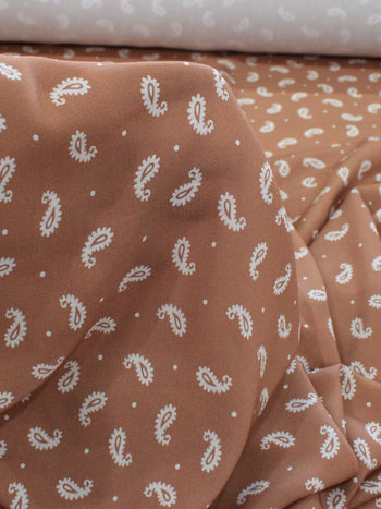 Tecido Viscose Premium Micro Cashmere Terracota e Bege Claro