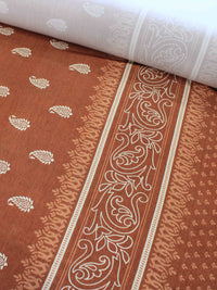 Tecido Viscose Premium Cashmere com Barrado Terracota e Bege