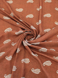 Tecido Viscose Premium Cashmere com Barrado Terracota e Bege