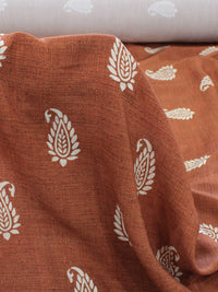 Tecido Viscose Premium Cashmere com Barrado Terracota e Bege