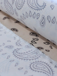 Tecido Viscose Premium Bandana Cashmere Bege e Preto